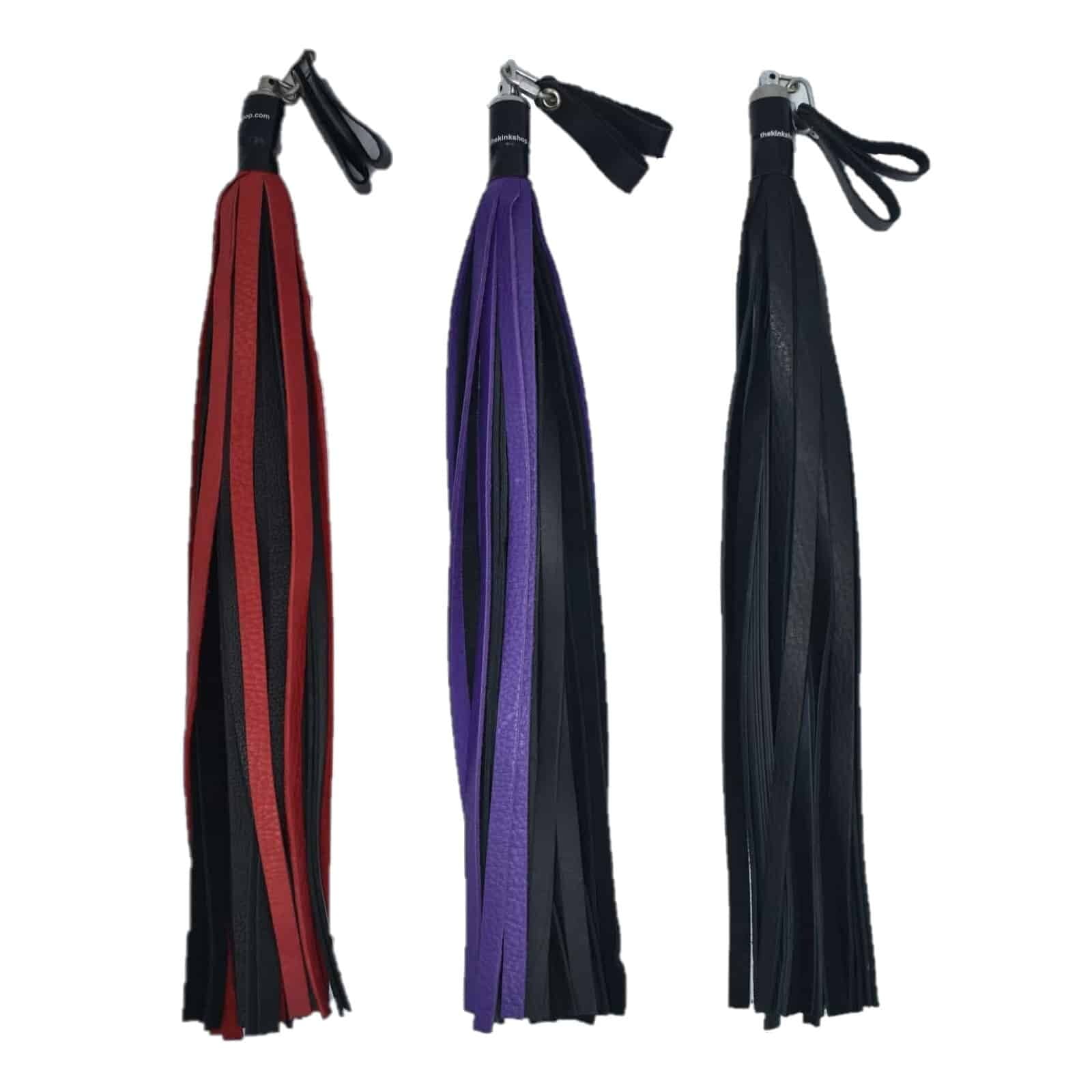 Bull Hide Floggers With Finger Loops 3 Bull Hide Floggers With Finger Loops