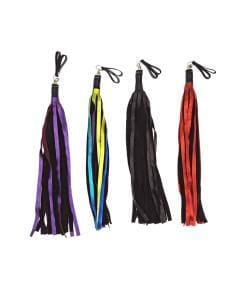 Metallic Leather Floggers, w/Fingerloops (Available in 4 dazzling colors)