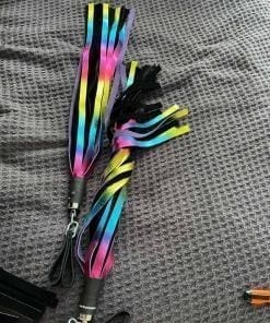 Metallic Leather Floggers, w/Fingerloops (Available in 4 dazzling colors) - Image 16