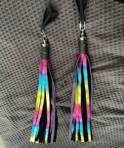 Metallic Leather Floggers, w/Fingerloops (Available in 4 dazzling colors) - Image 17